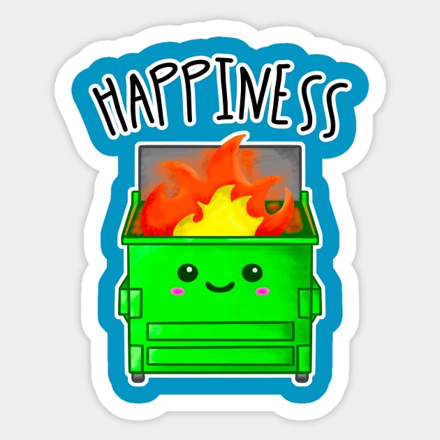 Kawaii Dumpster Fire. Happiness Sticker by bolincradleyart